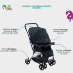 Maxi Baby YouTurn: carrinho com alça reversível, capota extralonga e segurança para passeios confortáveis. - Imagem 6