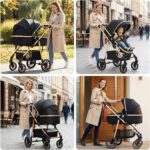 Carrinho de Bebê 2 em 1 dobrável com cadeira ajustável e cesta removível, ideal para conforto e praticidade até 15kg. - Imagem 8