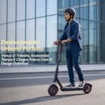 Patinete Elétrico Adulto/Scooter Elétrica 550W: autonomia de 37 km, suspensão dianteira e luzes laterais para mais conforto e segurança. - Imagem 3