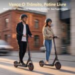 Patinete Elétrico Adulto/Scooter Elétrica 550W: autonomia de 37 km, suspensão dianteira e luzes laterais para mais conforto e segurança. - Imagem 5