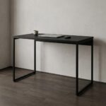 Mesa Premium Escrivaninha Varenzia em MDF preta, 90 cm, ideal para home office, estudo e notebook. - Imagem 9