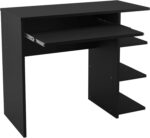 Escrivaninha Gamer Preta com gaveta e prateleiras: organização e praticidade para quarto, escritório ou estudo. - Imagem 5