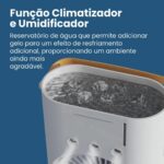 Mini Climatizador de Ar Portátil, 3 em 1 Umidificador e Purificador, LED Duplo Reservatório 280ml, USB 10W, Controle de Velocidade, 37x16.5x7.5cm - Imagem 3