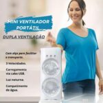 Mini Climatizador de Ar Portátil, 3 em 1 Umidificador e Purificador, LED Duplo Reservatório 280ml, USB 10W, Controle de Velocidade, 37x16.5x7.5cm - Imagem 5