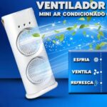 Mini Climatizador de Ar Portátil, 3 em 1 Umidificador e Purificador, LED Duplo Reservatório 280ml, USB 10W, Controle de Velocidade, 37x16.5x7.5cm - Imagem 6