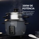 Panela Elétrica de Arroz 0,6L Oster Grafite 220v: prática, compacta e com manter aquecido para o arroz sempre no ponto. - Imagem 4
