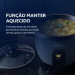 Panela Elétrica de Arroz 0,6L Oster Grafite 220v: prática, compacta e com manter aquecido para o arroz sempre no ponto. - Imagem 7