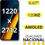 Tela Display para Poco X6 Pro AMOLED com aro preto original nacional, compatível com biometria e pronta para reposição. - Imagem 5