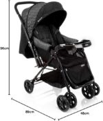 Cosco Kids Carrinho de Bebê Reverse Preto Rajado, conforto e praticidade com alça reversível e 3 posições de inclinação. - Imagem 14