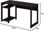 Mesa gamer ME4152 Preto/Azul com tampo anatômico, nicho para CPU e espaço para 2 monitores. - Imagem 8