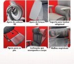 Cadeira de escritório Zeus Aljatec cinza: conforto ergonômico com suporte lombar e malha respirável para longas horas de uso. - Imagem 4