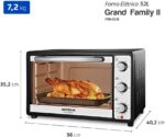 MONDIAL Forno Elétrico 52L Grand Family II: 1800W, 3 funções de aquecimento e timer de 90 min para assar com praticidade. - Imagem 8