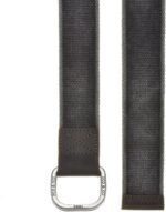 Cinto masculino FALETO de lona 130 cm com fivela D dupla, estilo casual militar e ajuste confortável em preto. - Imagem 5