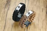 Pulseira masculina de paracord com cruz de Jerusalém, símbolo de fé e presente religioso - Imagem 3