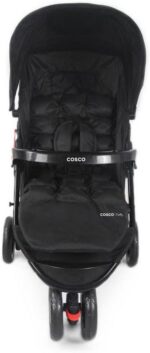 Cosco Kids Toffy: carrinho de bebê leve, moderno e confortável, com 3 rodas, inclinação múltipla e capota com visor. - Imagem 3