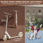 Commuter Scooter dobrável adulto 150 kg, rodas 20 cm e freio duplo para mobilidade segura e prática - Imagem 7