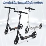 Nattork Patinete dobrável com suspensão frontal, rodas de 20 cm e ajuste de altura para crianças e adultos, suporta até 99 kg - Imagem 6