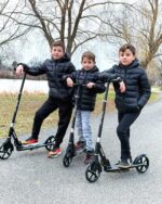 Nattork Patinete dobrável com suspensão frontal, rodas de 20 cm e ajuste de altura para crianças e adultos, suporta até 99 kg - Imagem 8