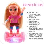 Boneca hoverboard bate e volta com luz e som para brincar com movimento, diversão e presente ideal para crianças - Imagem 4