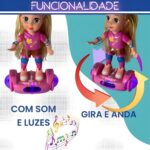 Boneca hoverboard bate e volta com luz e som para brincar com movimento, diversão e presente ideal para crianças - Imagem 7