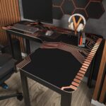 Mesa Gamer em L 120cm Circuit Preto: aproveite melhor o espaço, ganhe organização e conforto para home office ou setup gamer. - Imagem 7