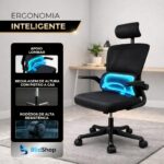 BlidShop Veneza: cadeira ergonômica com suporte lombar, reclínio e altura ajustável para mais conforto no trabalho. - Imagem 6