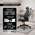 BlidShop Veneza: cadeira ergonômica com suporte lombar, reclínio e altura ajustável para mais conforto no trabalho. - Imagem 9