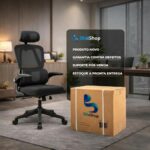 BlidShop Veneza: cadeira ergonômica com suporte lombar, reclínio e altura ajustável para mais conforto no trabalho. - Imagem 10