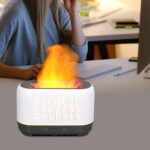 Umidificador automático Grcfumo 200ml, umidificador de névoa silenciosa com copo de medição, umidificador de névoa fria de chama oca para um sono confortável (White) - Imagem 4