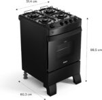Consul Fogão 4 bocas Preto com mesa esmaltada CFO4ZAE Bivolt: praticidade e eficiência para sua cozinha - Imagem 3