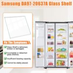 Prateleira de vidro Samsung DA97-20637A compatível, resistente e fácil de instalar para sua geladeira - Imagem 5