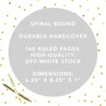 Graphique Diário espiral de capa dura com papel premium, 160 páginas pautadas e registro de mês e data. Ótimo para listas e presente. - Imagem 3