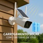 Câmera de segurança externa sem fio solar WiFi com detecção PIR, visão noturna e áudio bidirecional para proteção total 24h - Imagem 6