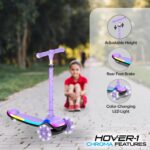 Hover-1 Chroma Scooter infantil dobrável com luzes coloridas e freio traseiro, até 50 kg - Imagem 3