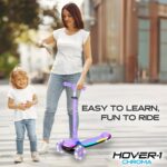 Hover-1 Chroma Scooter infantil dobrável com luzes coloridas e freio traseiro, até 50 kg - Imagem 4