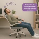 Cadeira de Escritório Ergonômica HYATTO OFFICE: conforto, apoio lombar e ajuste ideal para longas horas de uso - Imagem 6