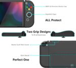 PlayVital AlterGrips capa protetora ergonômica para Nintendo Switch OLED com proteção fina, encaixe perfeito e acessórios inclusos, preta - Imagem 3