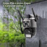 Câmera IP Externa WiFi 3MP com Visão Noturna, Dupla Lente e IP66 para Segurança 24h - Imagem 5