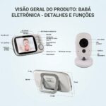 Babá Eletrônica Monitor de Vídeo AJ-A05 com visão noturna, termômetro e áudio bidirecional para mais segurança ao bebê. - Imagem 4