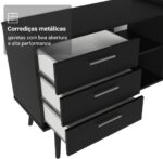 Escrivaninha Lisboa Madesa em L, com 3 gavetas, amplo espaço e montagem versátil para seu setup gamer. - Imagem 7