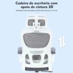 Cadeira de Escritório Ergonômica com suporte lombar, malha ventilada e capacidade de 150kg para mais conforto e postura saudável. - Imagem 4