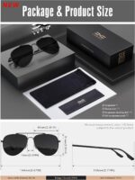 Óculos aviador LUENX com lentes polarizadas e proteção UV 400 para dirigir com mais conforto e estilo - Imagem 3