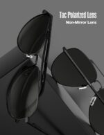 Óculos aviador LUENX com lentes polarizadas e proteção UV 400 para dirigir com mais conforto e estilo - Imagem 4