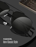 Óculos aviador LUENX com lentes polarizadas e proteção UV 400 para dirigir com mais conforto e estilo - Imagem 5