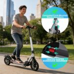 Scooter para adultos dobrável CUIOT com 3 freios, rodas de 20 cm e altura ajustável, ideal para segurança e conforto. - Imagem 5