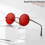 Gleyemor óculos de sol redondos polarizados: estilo unissex, lentes vermelhas e amarelas, proteção e conforto para compra online. - Imagem 3
