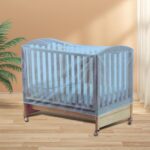 Berço Mosquiteiro Elástico Azul 80x160x65cm: proteção, ventilação e segurança para bebê - Imagem 3
