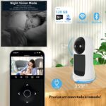 Babá Eletrônica Inteligente Alexa 360° Full HD com visão noturna e áudio bidirecional para bebês, idosos e pacientes - Imagem 4