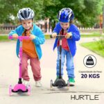 Patinete Infantil Hurtle 3 Rodas com Luzes LED: diversão leve, ajustável e dobrável para crianças. - Imagem 4