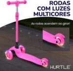 Patinete Infantil Hurtle 3 Rodas com Luzes LED: diversão leve, ajustável e dobrável para crianças. - Imagem 5